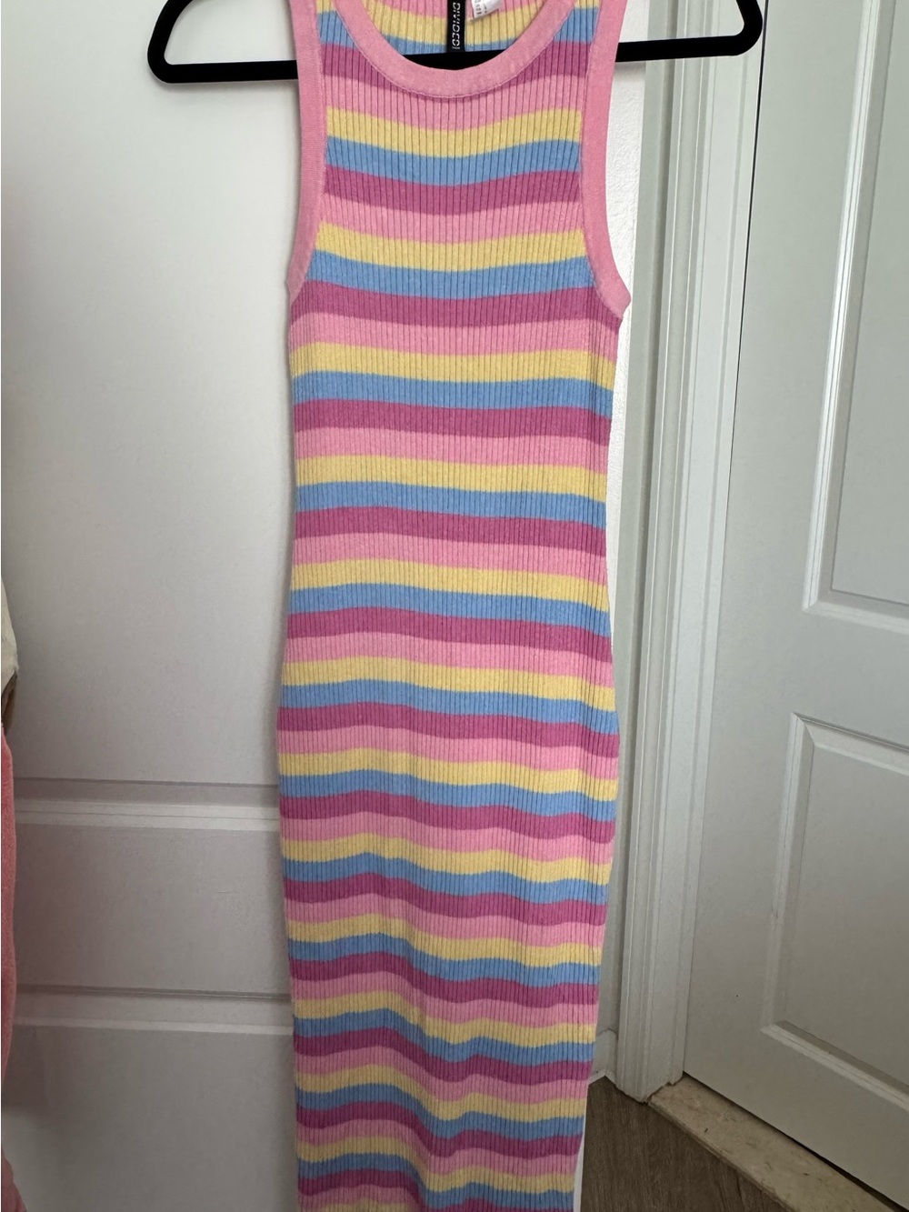 H&M Divided Striped rib-knit midi tank Dress